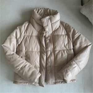Abercrombie + Fitch Cream Puffer Mini Jacket